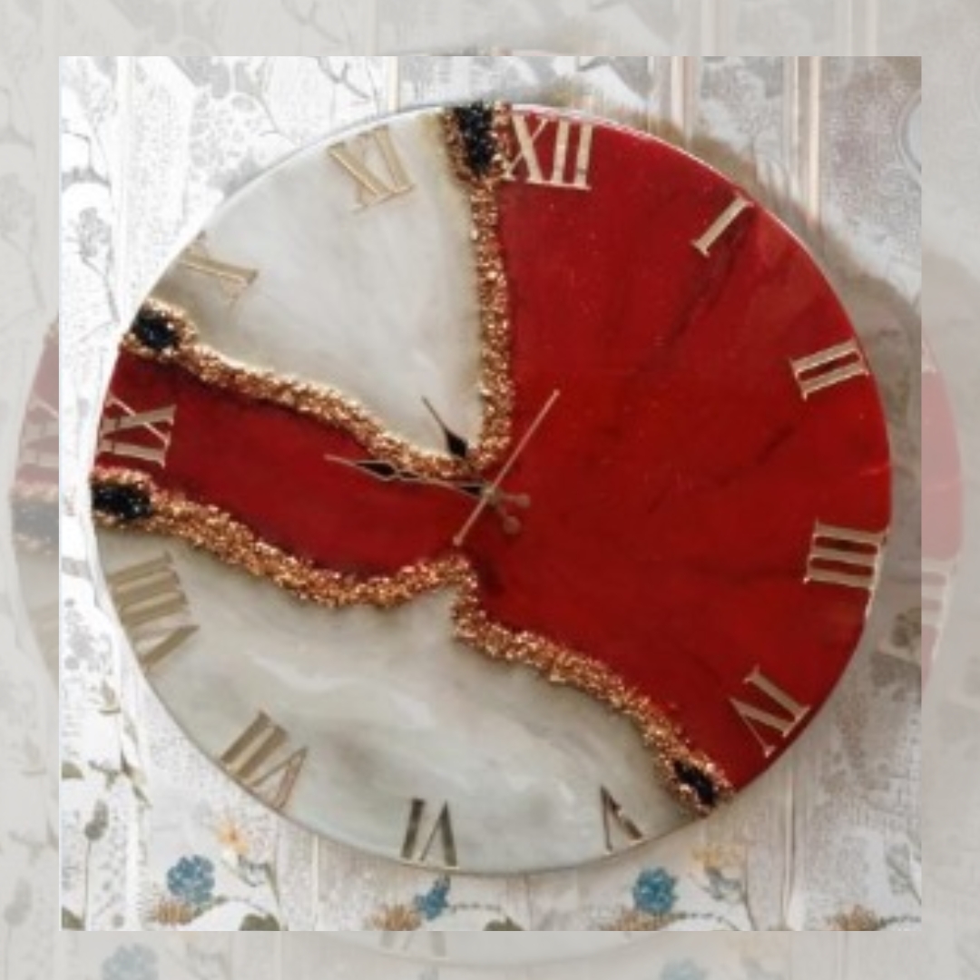 Red Resin Clock